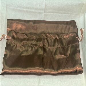 🆕 Elegant Brown Satin Women's Purse-Wallet Dust Bag